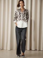 Ombre Animal Satin Long Sleeve Shirt - Image 2 of 8