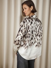 Ombre Animal Satin Long Sleeve Shirt - Image 4 of 8