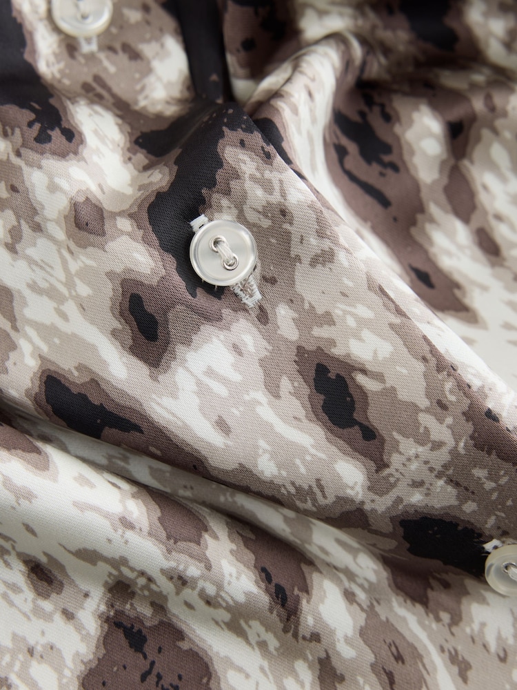 Ombre Animal Satin Long Sleeve Shirt - Image 8 of 8 Ombre Animal Satin Long Sleeve Shirt - Image 8 of 8