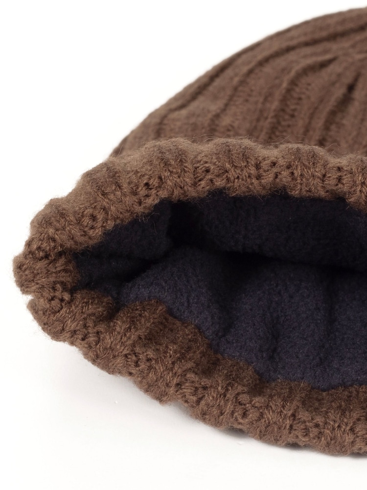 Calvin Klein Golf Brown Albon Ribbed Beanie - Image 7 of 7 Calvin Klein Golf Brown Albon Ribbed Beanie - Image 7 of 7