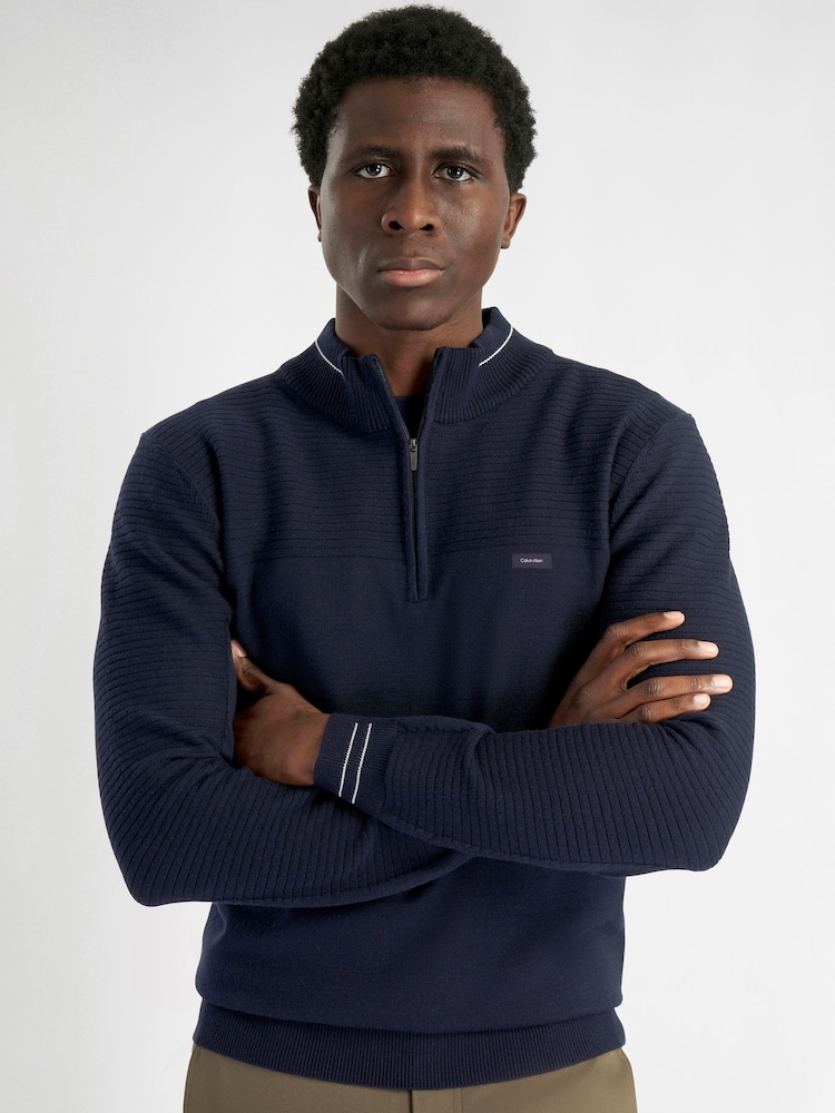 Calvin Klein Golf Blue Jupiter 1/2 Zip Sweater - Image 1 of 9 Calvin Klein Golf Blue Jupiter 1/2 Zip Sweater - Image 1 of 9