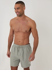 Threadbare Green Sun Print Embroidered Quick Dry Swim Shorts - Image 4 of 4