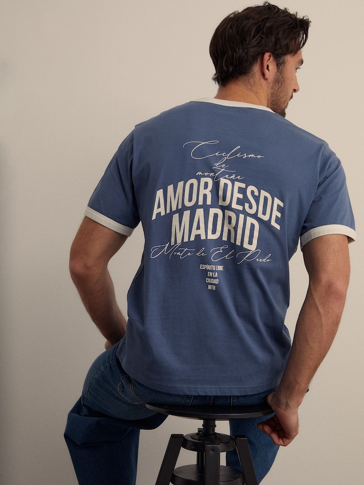 Threadbare Madrid Graphic Cotton Ringer T-Shirt - תמונה 1 מתוך 5 Threadbare Madrid Graphic Cotton Ringer T-Shirt - תמונה 1 מתוך 5