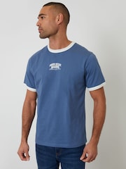 Threadbare Madrid Graphic Cotton Ringer T-Shirt - תמונה 2 מתוך 5
