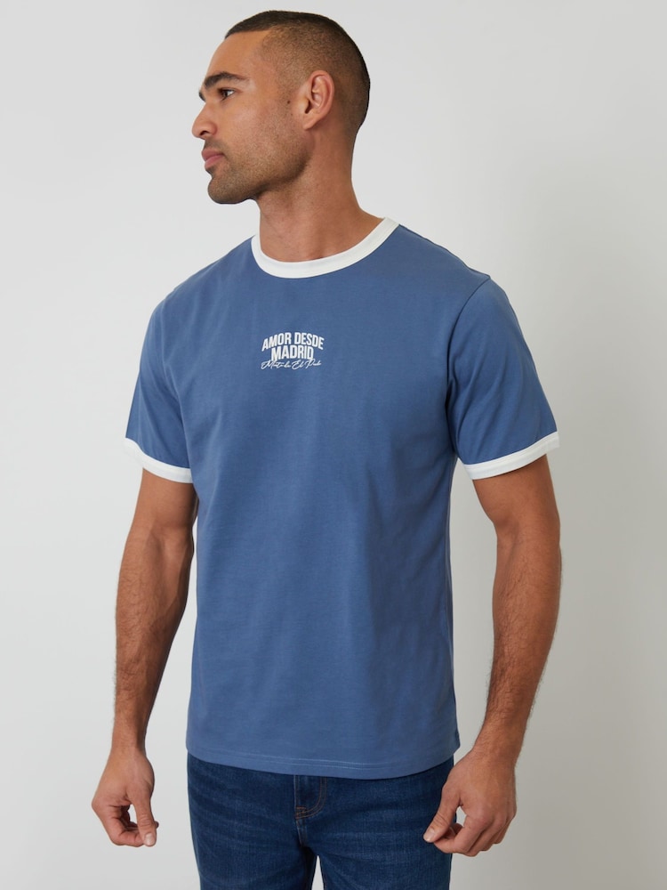 Threadbare Madrid Graphic Cotton Ringer T-Shirt - תמונה 2 מתוך 5 Threadbare Madrid Graphic Cotton Ringer T-Shirt - תמונה 2 מתוך 5