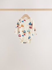 Blue/Burgundy Transport Long Sleeve Bodysuits 5 Pack - Image 4 of 10