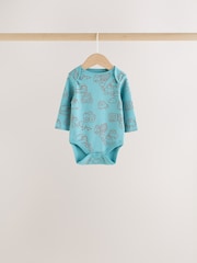 Blue/Burgundy Transport Long Sleeve Bodysuits 5 Pack - Image 6 of 10