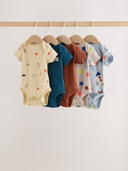 Blue/Yellow Cosmic - Kurzarm-Bodys für Babys im 5er Pack - Bild 1 von 11
