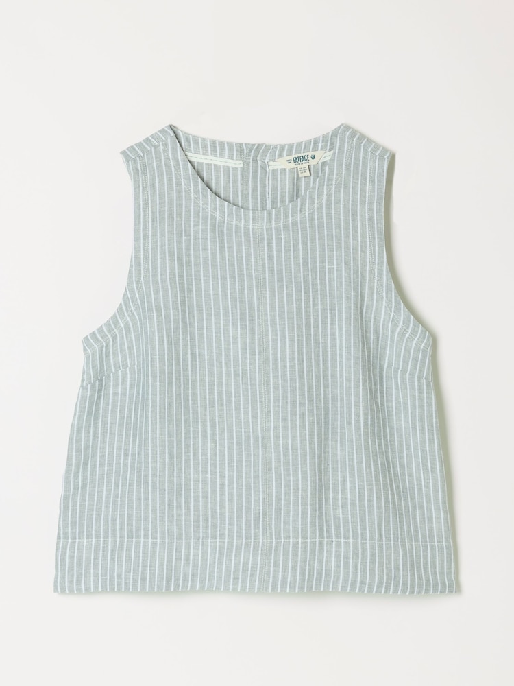FatFace Dara Green Petite Linen Blouse - Image 1 of 1