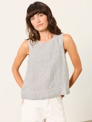 FatFace Dara Green 100% Linen Blouse - Image 3 of 6