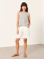 FatFace Dara Green 100% Linen Blouse - Image 4 of 6