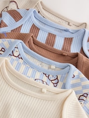 Blue Brunch Long Sleeve Bodysuits 5 Pack - Image 9 of 11