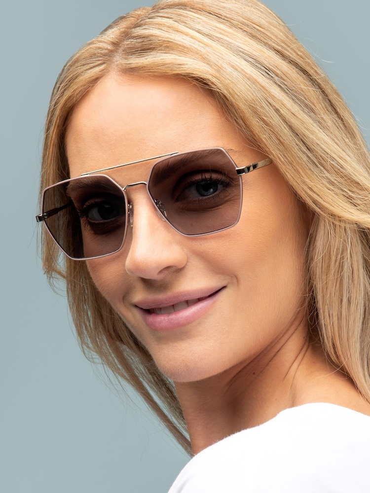 Laura Ashley Silver Rectangular Sunglasses - Image 1 of 5 Laura Ashley Silver Rectangular Sunglasses - Image 1 of 5