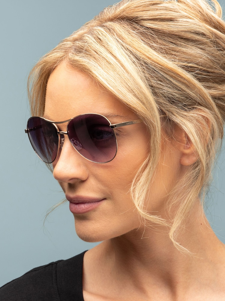 Auksas - Laura Ashley Aviator Style Sunglasses - 1 paveikslėlis iš 4