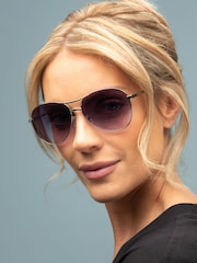 Laura Ashley Silver Aviator Style Sunglasses - Image 1 of 5