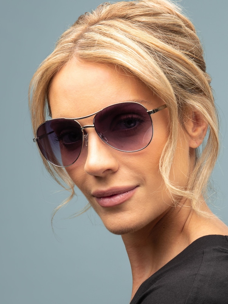 Laura Ashley Silver Aviator Style Sunglasses - Image 1 of 5