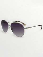 Laura Ashley Silver Aviator Style Sunglasses - Image 3 of 5