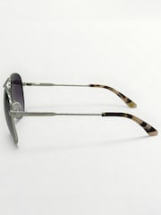 Laura Ashley Silver Aviator Style Sunglasses - Image 4 of 5