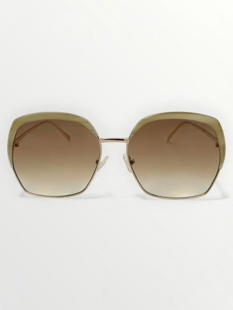 Gold/Crytstal Nude - Laura Ashley New Geometric Sunglasses - Obrázek 2 z 5