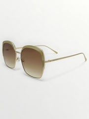 Gold/Crytstal Nude - Laura Ashley New Geometric Sunglasses - Obrázek 3 z 5