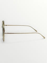 Gold/Crytstal Nude - Laura Ashley New Geometric Sunglasses - Obrázek 4 z 5