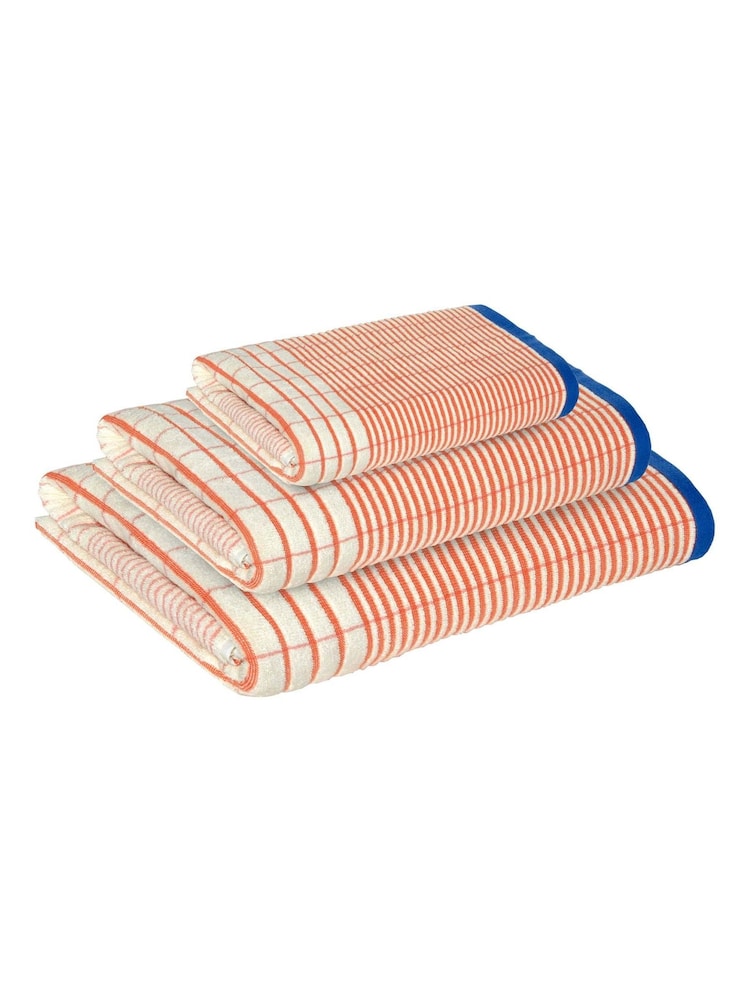 Mapoesie Orange Echo Cotton 650gsm Jacquard Towel - Image 2 of 3 Mapoesie Orange Echo Cotton 650gsm Jacquard Towel - Image 2 of 3