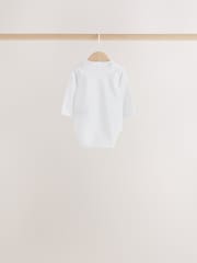 White Mini Safari Animals Long Sleeve Baby Bodysuits 5 Pack - Image 4 of 11