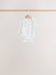 White Mini Safari Animals Long Sleeve Baby Bodysuits 5 Pack - Image 7 of 11