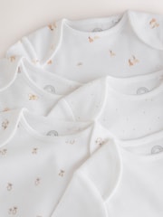 White Mini Safari Animals Long Sleeve Baby Bodysuits 5 Pack - Image 9 of 11