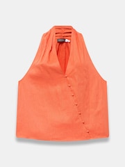 Mint Velvet Orange Linen Halter Top - Image 7 of 8