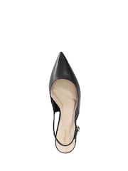 Dune London Black Wide Fit Leather Wide Fit Connection Slingbacks - Image 5 of 6