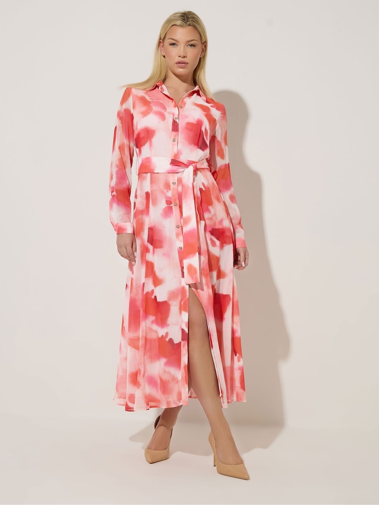 Star by Julien MacDonald Pink Printed Shirt Dress - Image 1 of 5 Star by Julien MacDonald Pink Printed Shirt Dress - Image 1 of 5