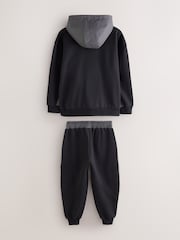 Baker by Ted Baker Black/Grey Oversized Blue Funnel Neck Hoodie and Joggers Set - Image 2 of 7