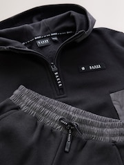 Baker by Ted Baker Black/Grey Oversized Blue Funnel Neck Hoodie and Joggers Set - Image 3 of 7