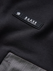 Baker by Ted Baker Black/Grey Oversized Blue Funnel Neck Hoodie and Joggers Set - Image 7 of 7