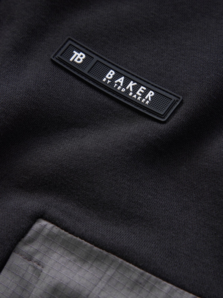 Baker by Ted Baker Black/Grey Oversized Blue Funnel Neck Hoodie and Joggers Set - Image 7 of 7 Baker by Ted Baker Black/Grey Oversized Blue Funnel Neck Hoodie and Joggers Set - Image 7 of 7