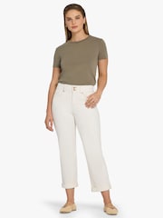 NYDJ White Bailey Relaxed Straight Crop Jeans In Cool Embrace® Denim With High Rise And Roll Cuffs - Image 2 of 5