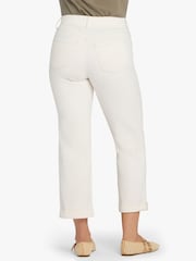 NYDJ White Bailey Relaxed Straight Crop Jeans In Cool Embrace® Denim With High Rise And Roll Cuffs - Image 3 of 5
