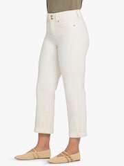 NYDJ White Bailey Relaxed Straight Crop Jeans In Cool Embrace® Denim With High Rise And Roll Cuffs - Image 4 of 5