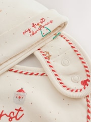 White/Red My First Christmas Baby Hat & Bib Set (0-12mths) - Image 4 of 6