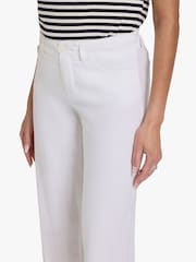 לבן - NYDJ High Rise 5 Pocket Wide Leg Stretch Linen Trousers - תמונה 5 מתוך 5