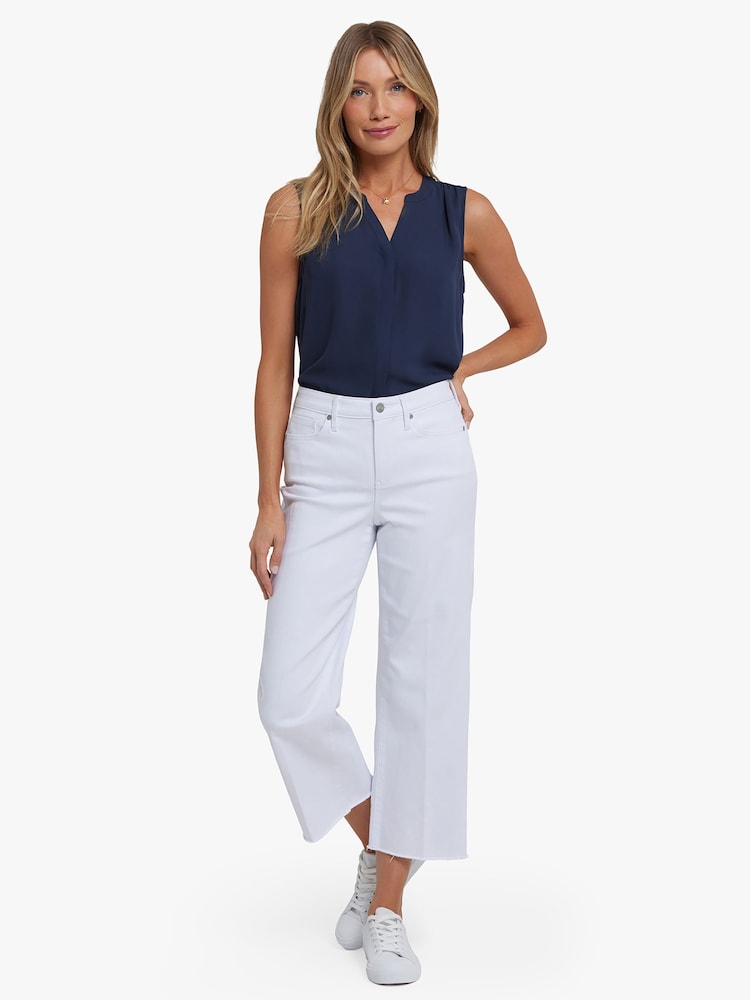 Белый - NYDJ Coco Relaxed Wide Leg Crop Jeans With High Rise And Frayed Hems - Изображение 1 5