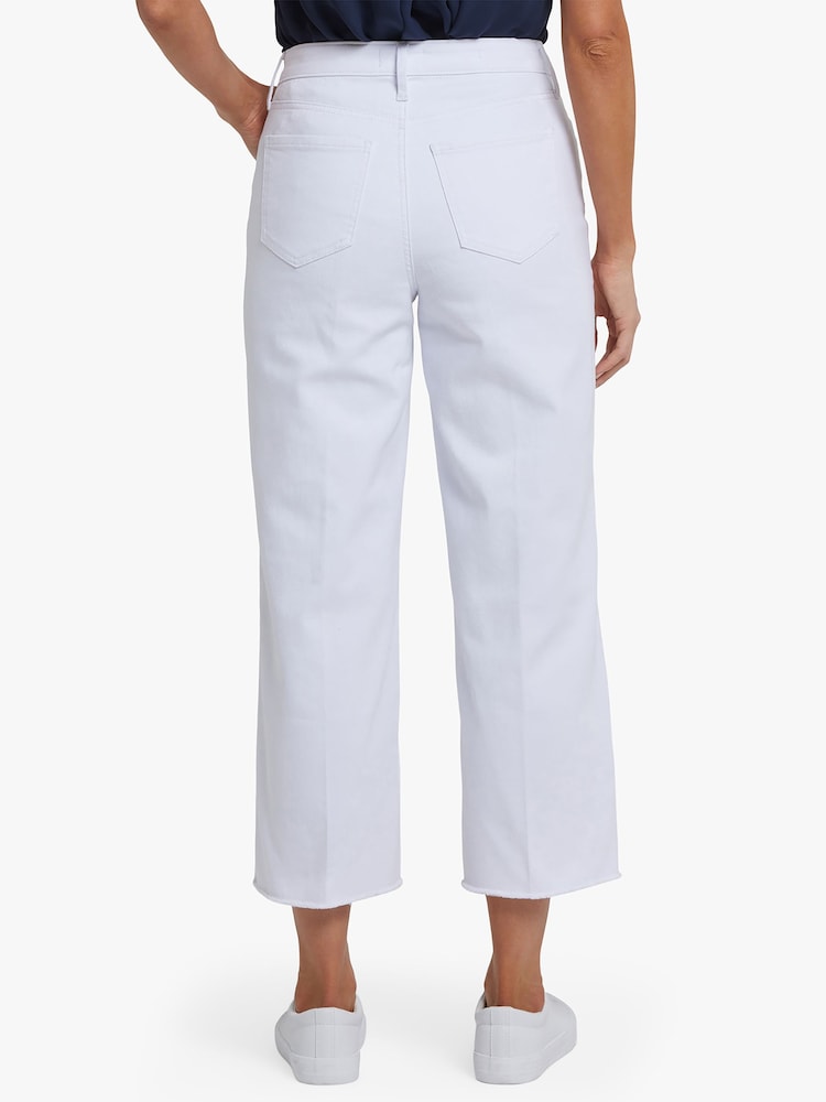Белый - NYDJ Coco Relaxed Wide Leg Crop Jeans With High Rise And Frayed Hems - Изображение 2 5