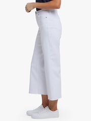 Белый - NYDJ Coco Relaxed Wide Leg Crop Jeans With High Rise And Frayed Hems - Изображение 3 5