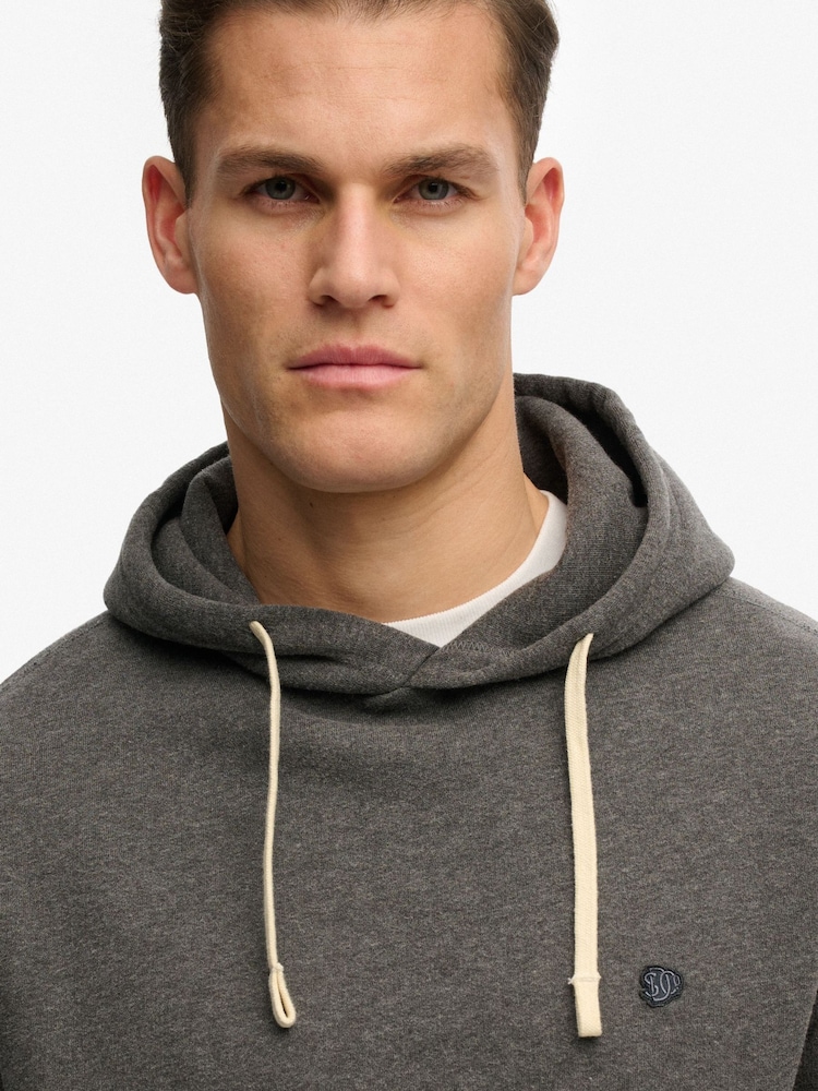 Superdry Grey Monogram Embroidered Hoodie - Image 2 of 5 Superdry Grey Monogram Embroidered Hoodie - Image 2 of 5