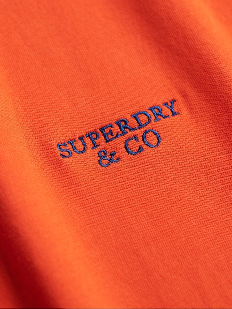 Superdry Orange Essential Stacked Logo Embroidered T-Shirt - Image 6 of 6