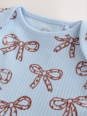 Blue/Brown Heart Long Sleeve Baby Bodysuits 5 Pack - Image 10 of 13