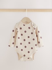 Blue/Brown Heart Long Sleeve Baby Bodysuits 5 Pack - Image 3 of 13