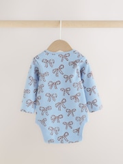 Blue/Brown Heart Long Sleeve Baby Bodysuits 5 Pack - Image 8 of 13