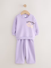 Pink/Purple Sweatshirt and Barrel Trousers Set 2 Pack (3mths-7yrs) - Image 2 of 8